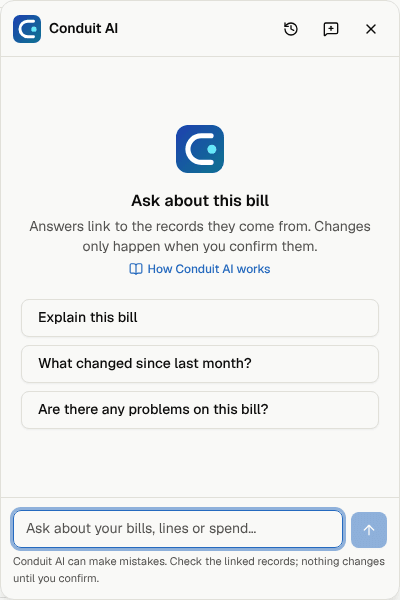 On a bill page, the suggestions are about that bill
